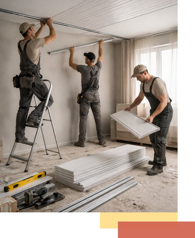 Монтаж потолка из ПВХ панелей в Якутске оперативно и качественно