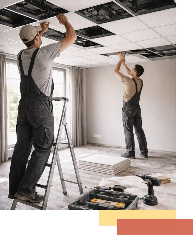 Замена плит подвесного потолка в Якутске быстро и качественно