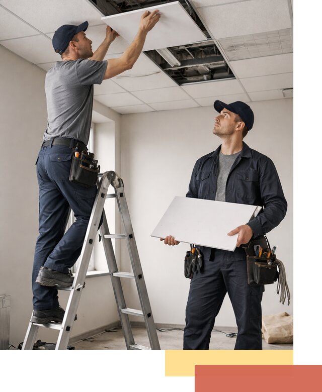 Обслуживание подвесного потолка в Якутске — ремонт и чистка