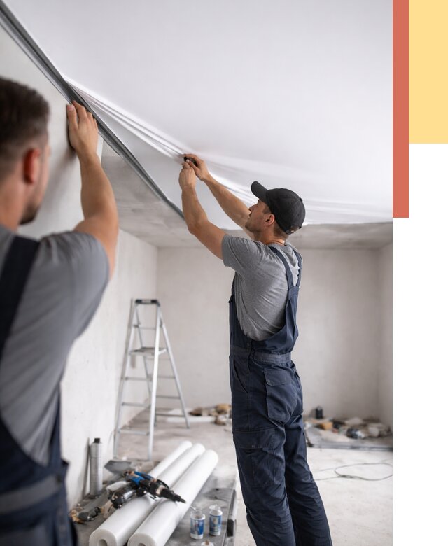 Монтаж матового натяжного потолка в Якутске от 4687 руб./м² — быстро и недорого | ОТДЕЛОЧНИК-Ктс