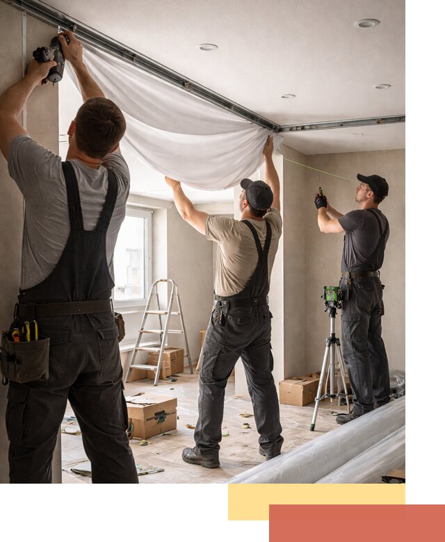 Монтаж парящего натяжного потолка под ключ в Якутске