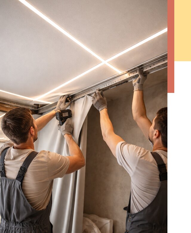 Монтаж натяжного потолка со световыми линиями в Якутске от 1250 руб. | ОТДЕЛОЧНИК-Ктс