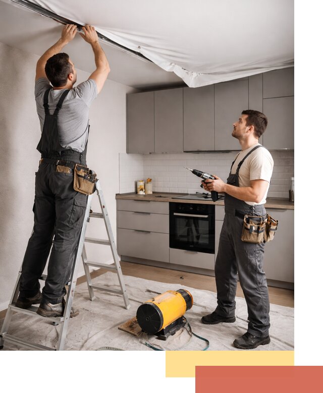 Монтаж натяжного потолка на кухне в Якутске