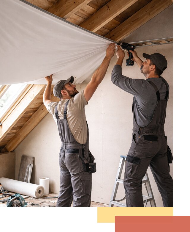Монтаж натяжного потолка в мансарде в Якутске