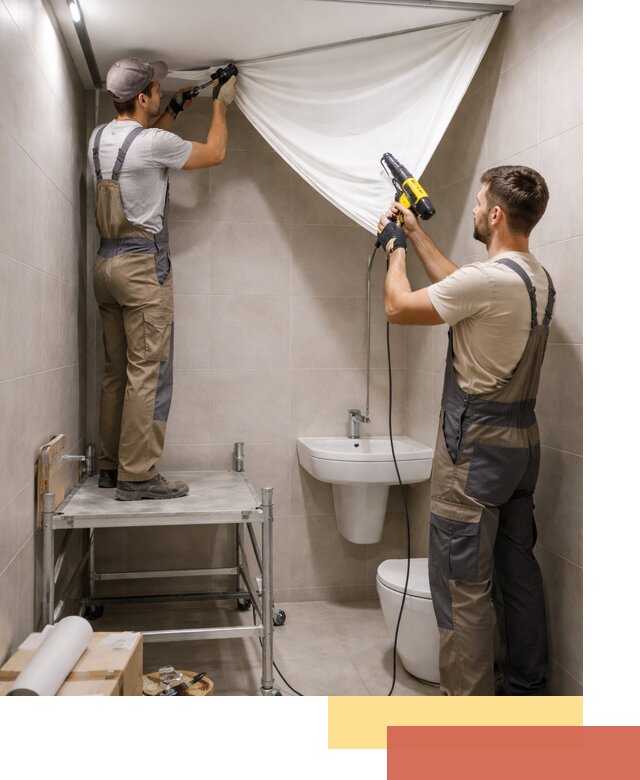 Монтаж натяжного потолка в санузле в Якутске