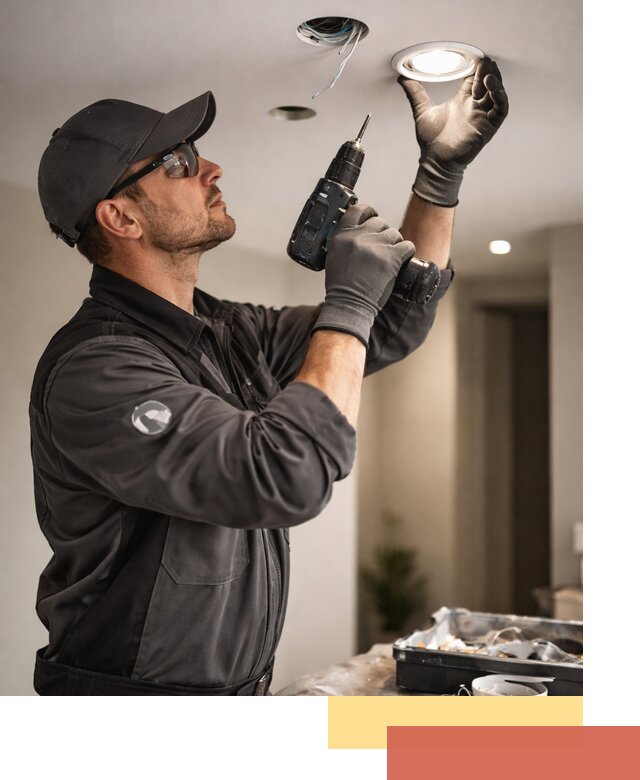 Установка точечных светильников в натяжной потолок в Якутске