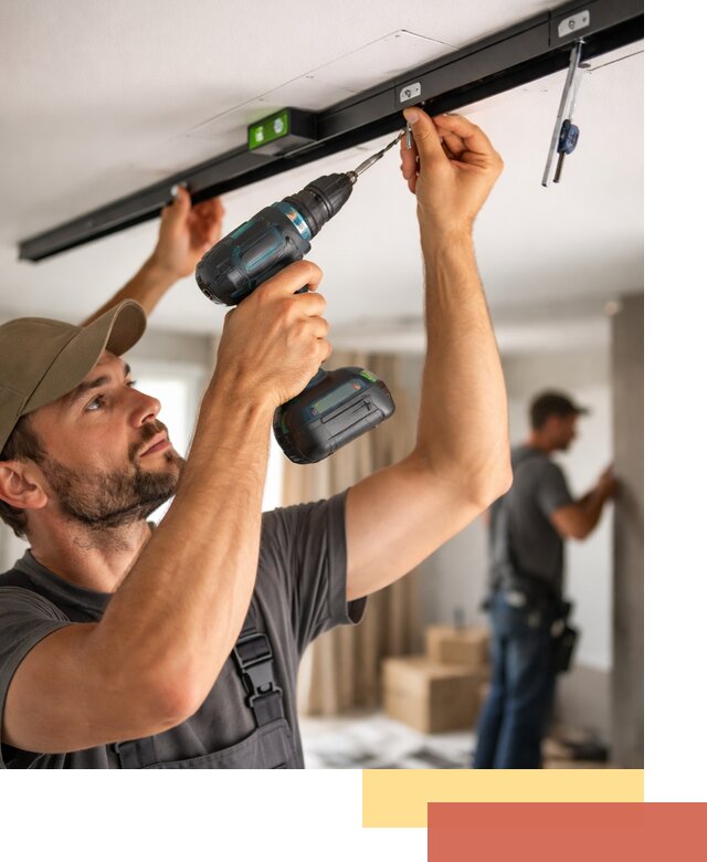 Установка трековых светильников в натяжной потолок в Якутске