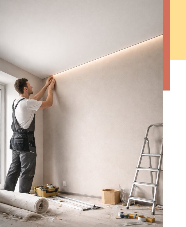 Теневые натяжные потолки в Якутске от 8540 руб. под ключ | ОТДЕЛОЧНИК-Ктс