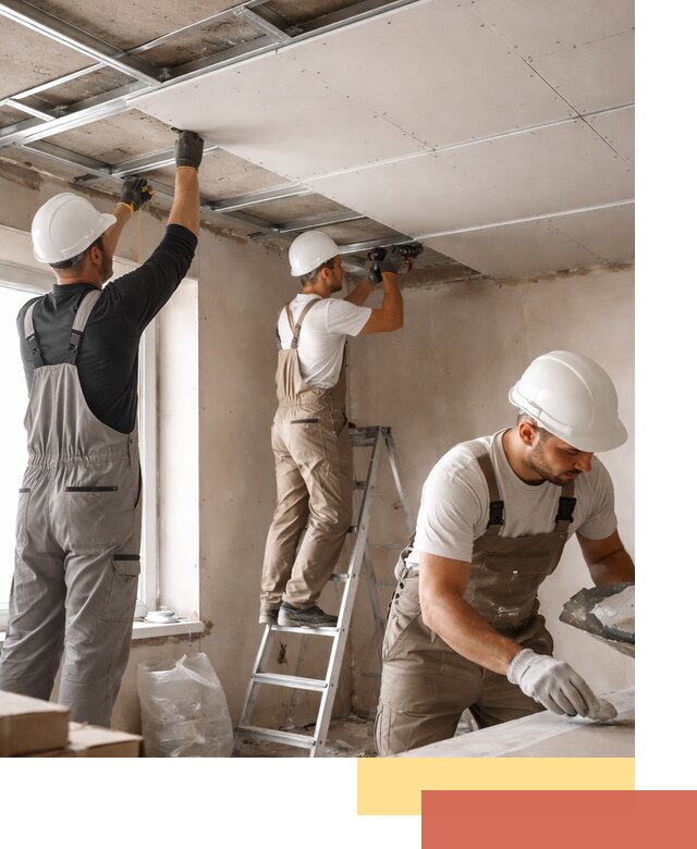 Одноуровневый потолок из гипсокартона в Якутске — монтаж и отделка