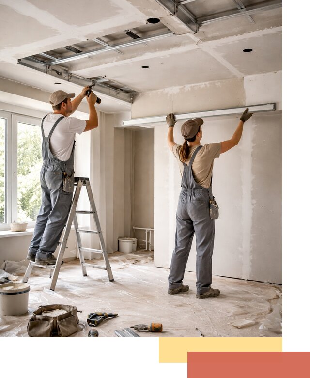 Монтаж многоуровневого потолка из гипсокартона в Якутске