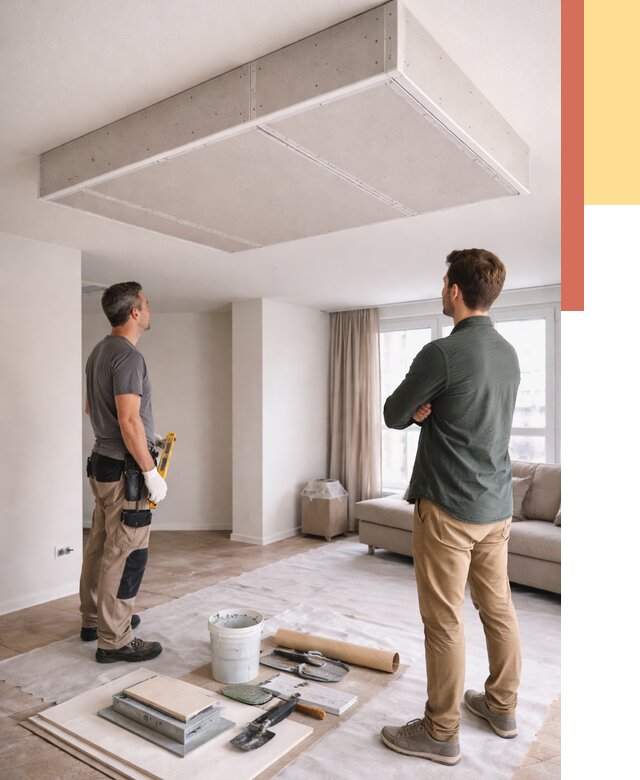 Короб на потолке из гипсокартона в Якутске от 2291 руб. — монтаж и услуги под ключ | ОТДЕЛОЧНИК-Ктс