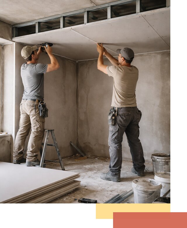 Короб из гипсокартона на потолке под ключ в Якутске