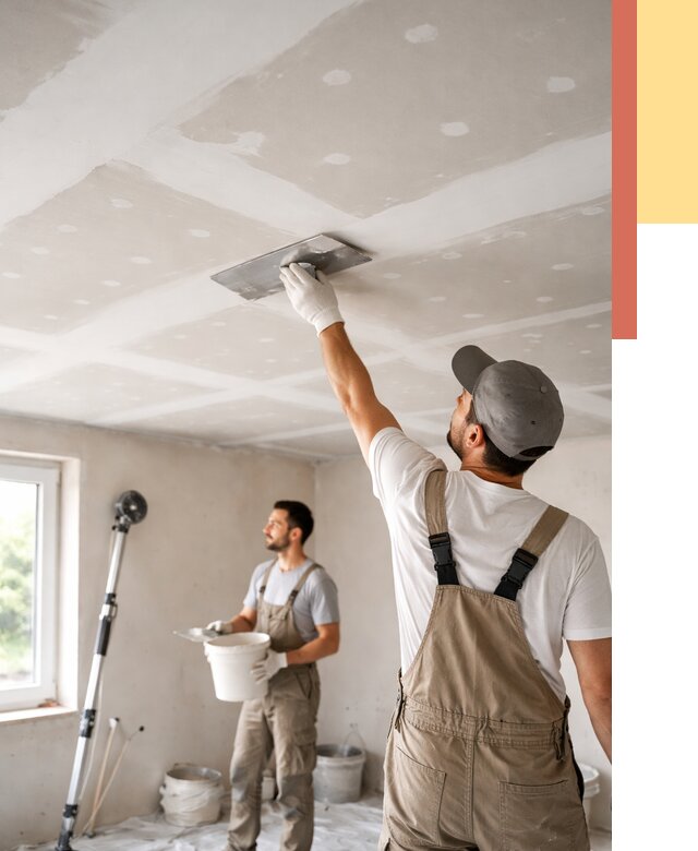 Шпаклевка потолка из гипсокартона в Якутске от 3333 руб./м2 — услуги под ключ | ОТДЕЛОЧНИК-Ктс