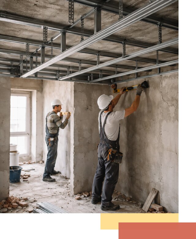 Монтаж каркаса потолка из профильного профиля в Якутске