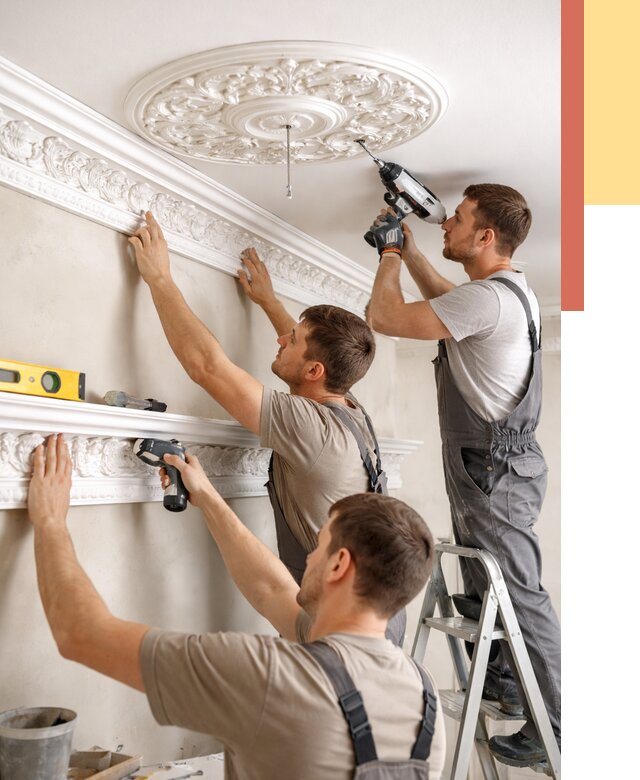 Монтаж лепнины на потолок в Якутске от 3333 руб. быстро и недорого | ОТДЕЛОЧНИК-Ктс