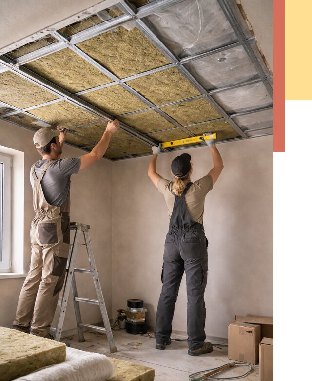 Шумоизоляция потолка в Якутске от 1302 руб. под ключ — услуги ОТДЕЛОЧНИК-Ктс